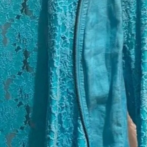 INC International Concepts Women’s Lace Fashion Jacket – Teal Blue – Size Medium - Picture 7 of 11